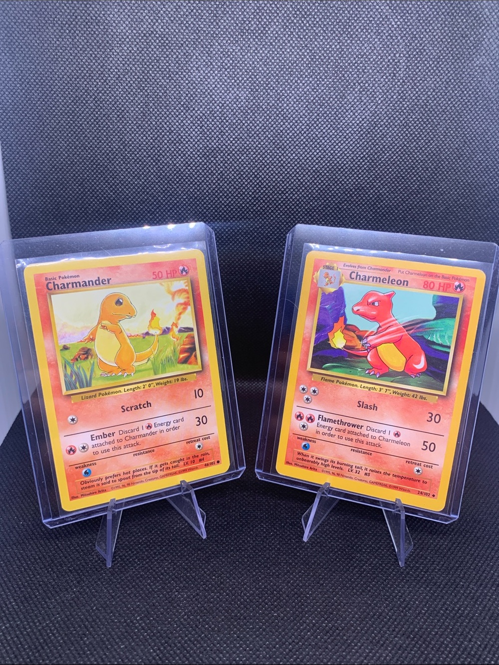 Pokémon Vintage Original 1999 Charmander & Charmeleon Card Set Perfect Condition